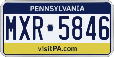 PA license plate MXR5846