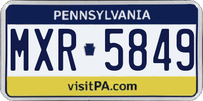 PA license plate MXR5849