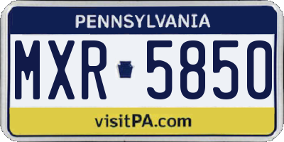 PA license plate MXR5850