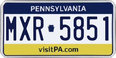 PA license plate MXR5851