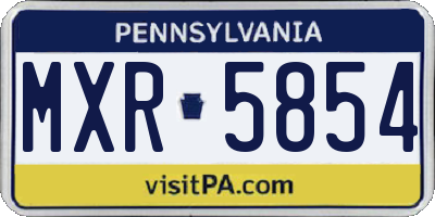 PA license plate MXR5854