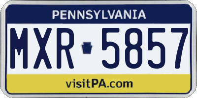 PA license plate MXR5857