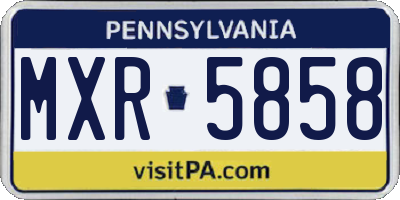 PA license plate MXR5858