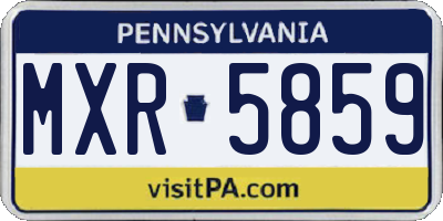 PA license plate MXR5859