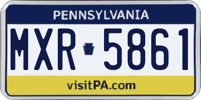 PA license plate MXR5861