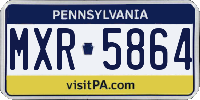 PA license plate MXR5864