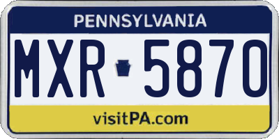 PA license plate MXR5870