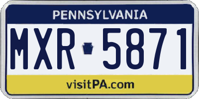 PA license plate MXR5871