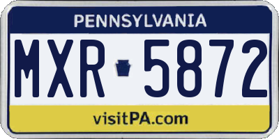 PA license plate MXR5872