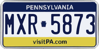 PA license plate MXR5873