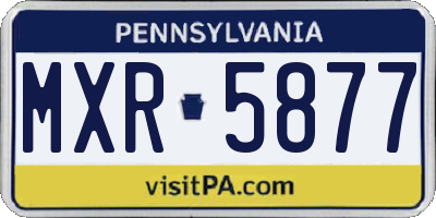 PA license plate MXR5877