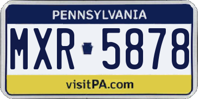 PA license plate MXR5878