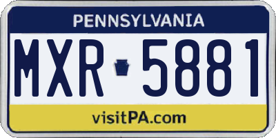 PA license plate MXR5881