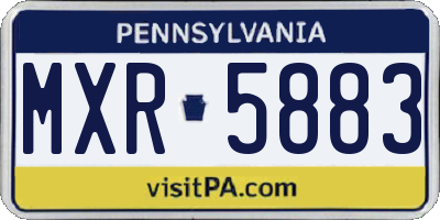 PA license plate MXR5883