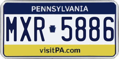 PA license plate MXR5886