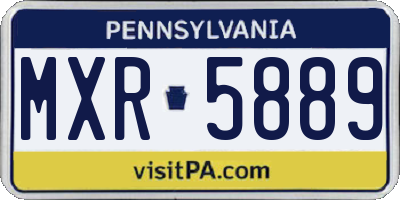 PA license plate MXR5889