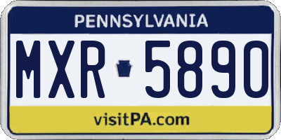 PA license plate MXR5890