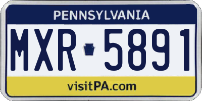 PA license plate MXR5891