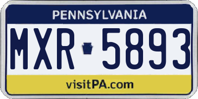 PA license plate MXR5893