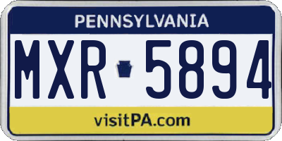 PA license plate MXR5894
