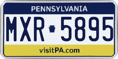 PA license plate MXR5895