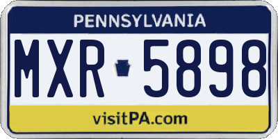 PA license plate MXR5898