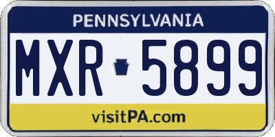 PA license plate MXR5899