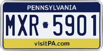 PA license plate MXR5901