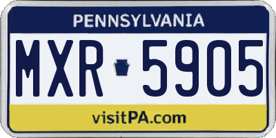 PA license plate MXR5905