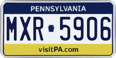 PA license plate MXR5906