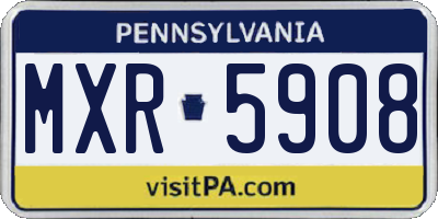 PA license plate MXR5908