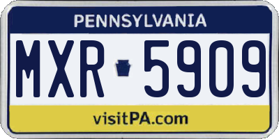 PA license plate MXR5909