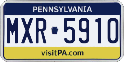 PA license plate MXR5910