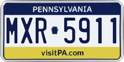 PA license plate MXR5911