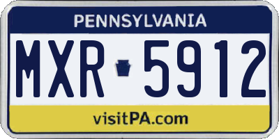 PA license plate MXR5912