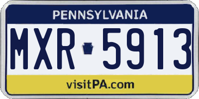 PA license plate MXR5913