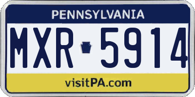 PA license plate MXR5914