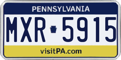PA license plate MXR5915