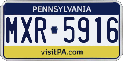 PA license plate MXR5916