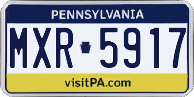 PA license plate MXR5917