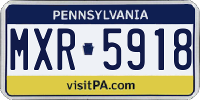 PA license plate MXR5918