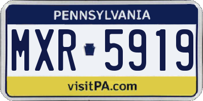 PA license plate MXR5919