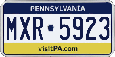 PA license plate MXR5923