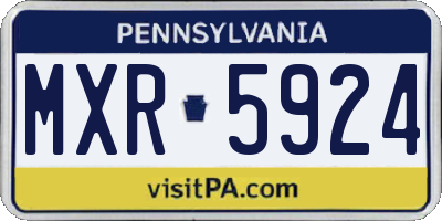 PA license plate MXR5924