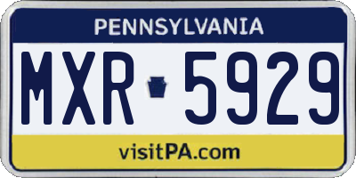 PA license plate MXR5929
