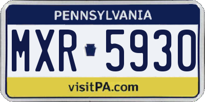 PA license plate MXR5930
