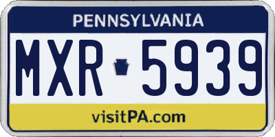PA license plate MXR5939