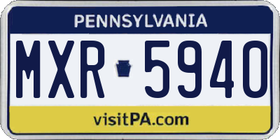 PA license plate MXR5940