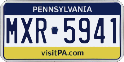 PA license plate MXR5941