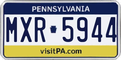 PA license plate MXR5944